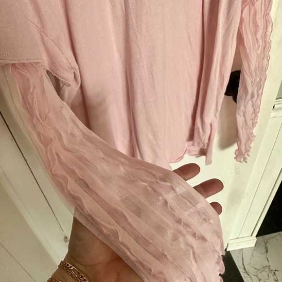 Free People Pink Ruffled Top - Picture 3 of 4